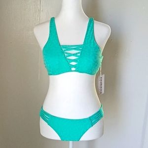 TiniBikini Mint Green Cheetah Print Bikini Set Size S